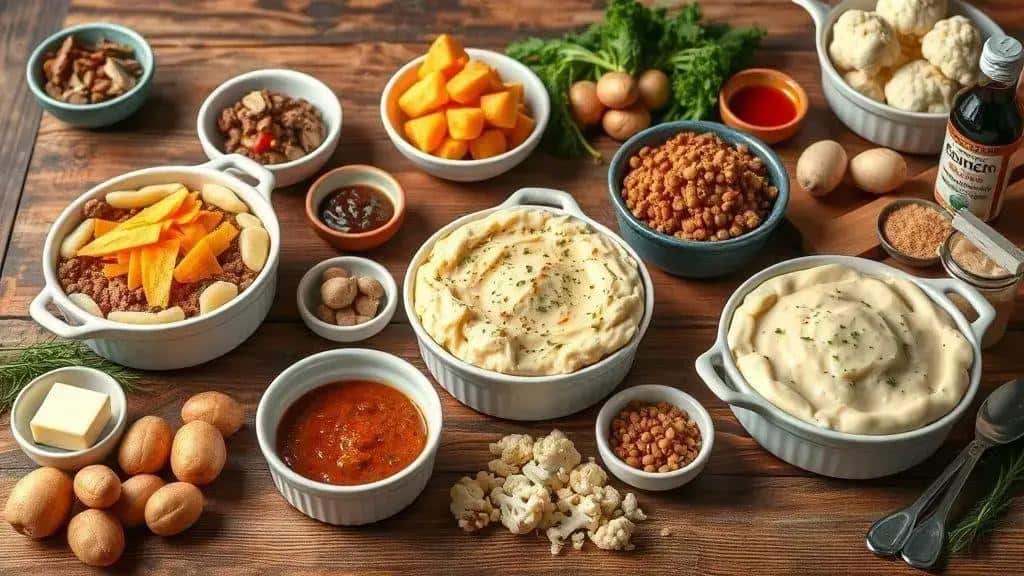 Variações e substituições para carnes, purês e temperos