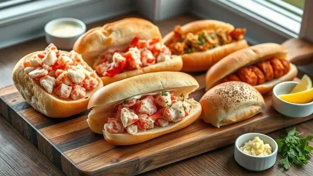 Variações e substituições para o lobster roll