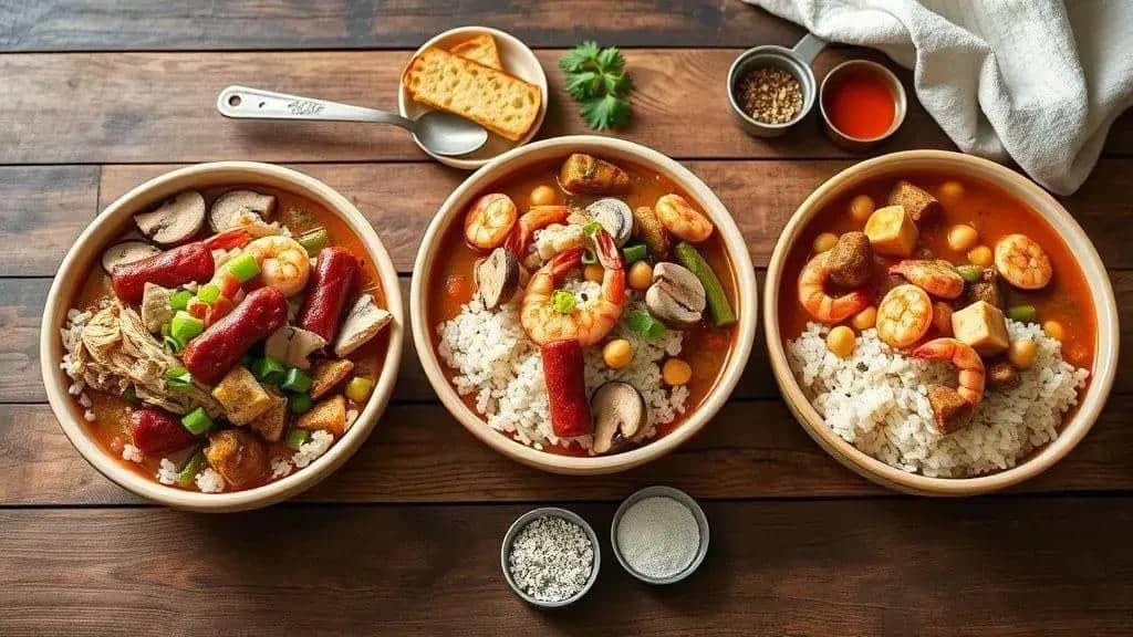 Variações: frutos do mar, linguiça e versão vegetariana