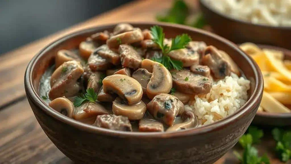 Versão do Centro-Oeste Midwest beef stroganoff