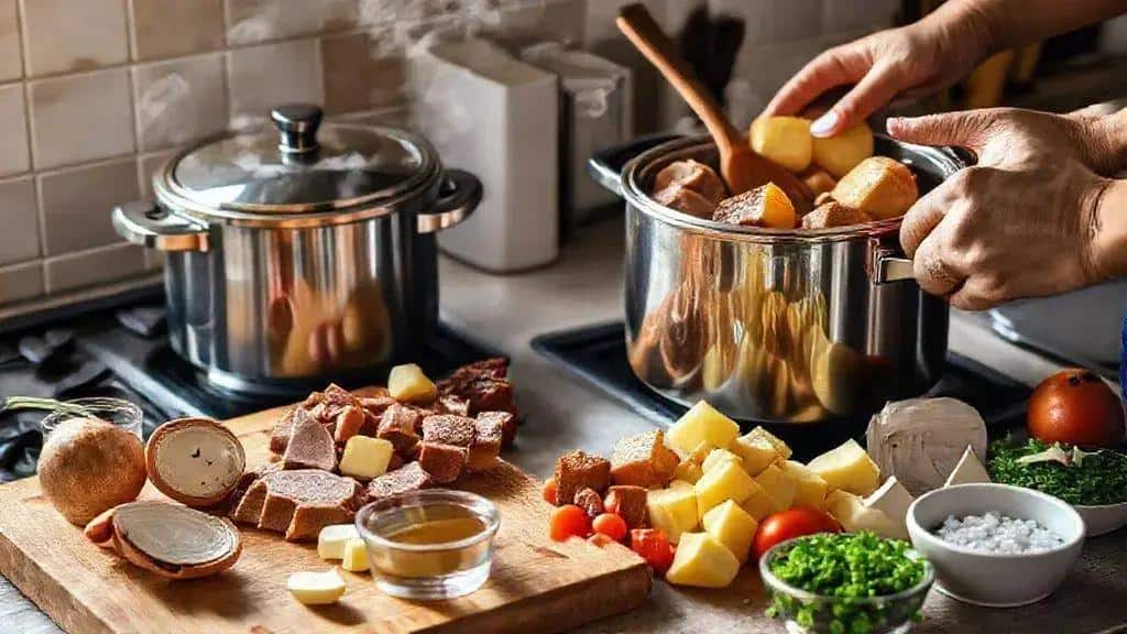 Como preparar carne de panela com batata na pressão passo a passo Como preparar carne de panela com batata na pressão passo a passo