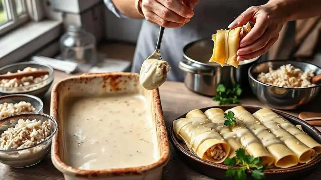 Como preparar o canelone de frango passo a passo