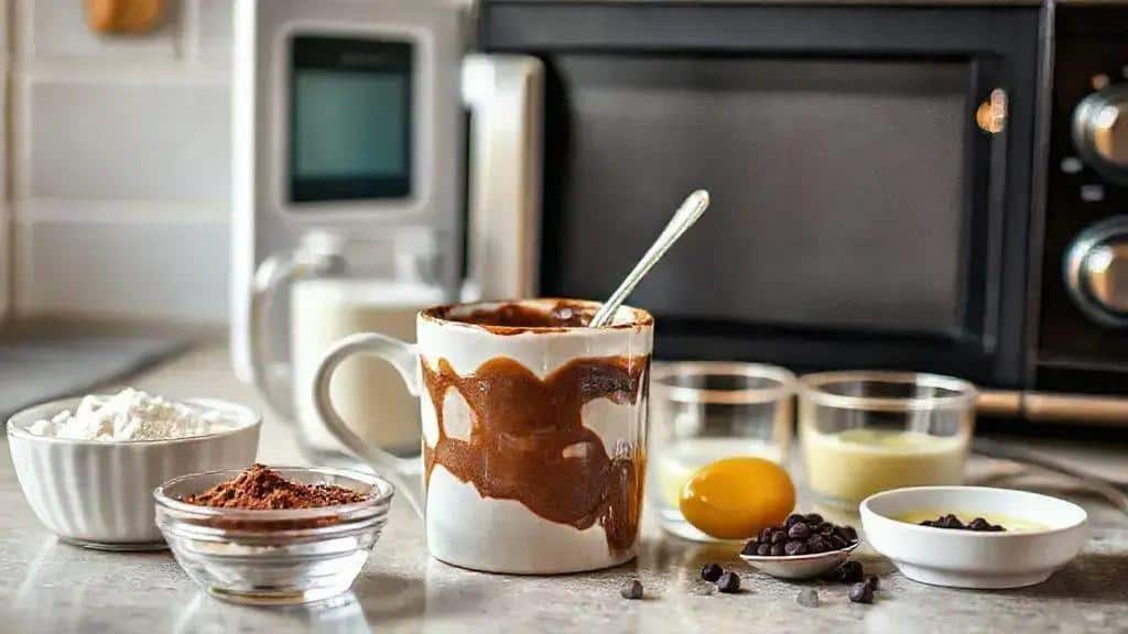 Como preparar o muffin de chocolate de caneca no micro-ondas