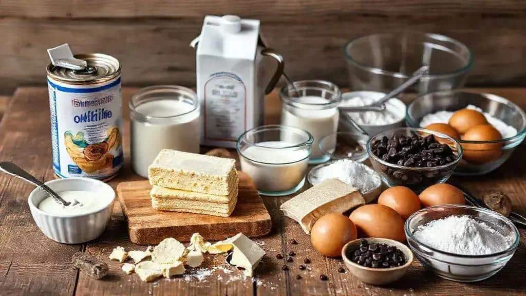 Ingredientes da torta alemã de liquidificador