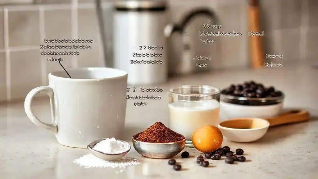 Ingredientes do muffin de chocolate de caneca