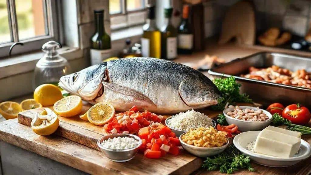 Ingredientes do peixe recheado de forno
