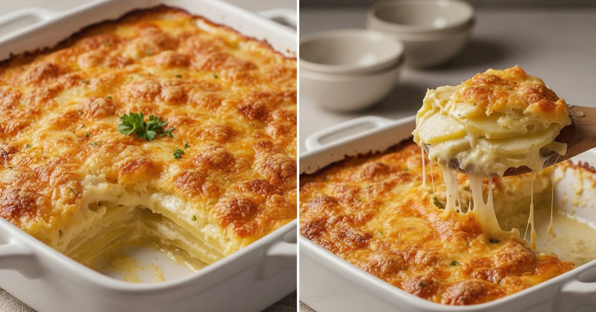 Leia mais sobre o artigo Batatas Gratinadas com Queijo Midwest cheesy potatoes