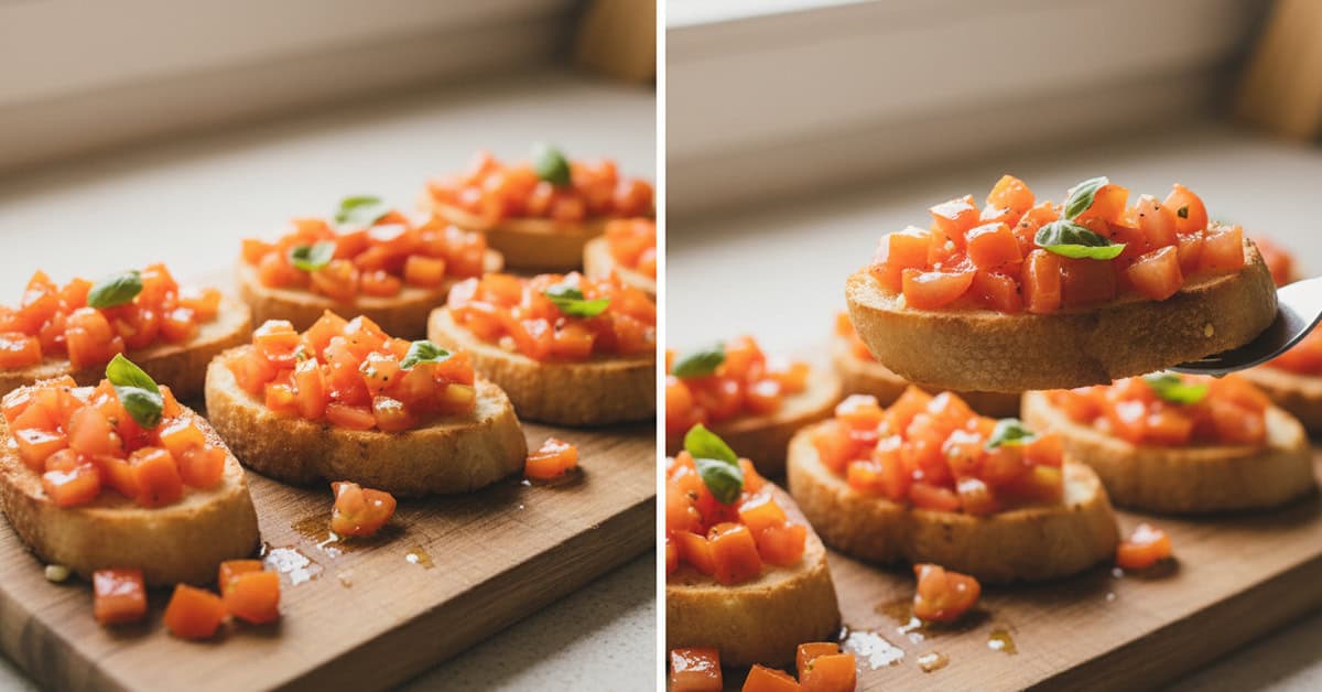 Leia mais sobre o artigo Bruschetta com Tomate: Aprenda a Fazer Esta Delícia Simples e Rápida
