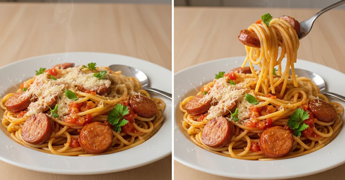 Macarrão com linguiça muito saboroso que minha tia prepara 10 macarrao com linguica muito saboroso que minha tia prepara social 16x9 1 - Mestre das Receitas - Os Blogs mais Incríveis da Web