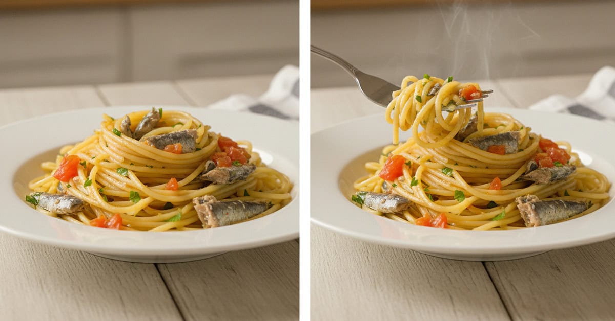 Macarrão com molho de sardinha com um sabor marcante 8 macarrao com molho de sardinha com um sabor marcante social 16x9 1 - Mestre das Receitas - Os Blogs mais Incríveis da Web