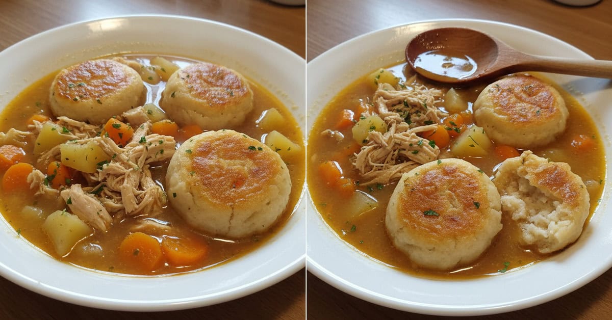 Leia mais sobre o artigo Ensopado de Frango com Bolinhos Sul dos EUA chicken dumplings