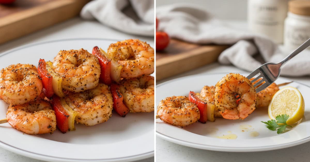 Leia mais sobre o artigo Espetinhos de Camarão Cajun Cajun & Creole shrimp skewers