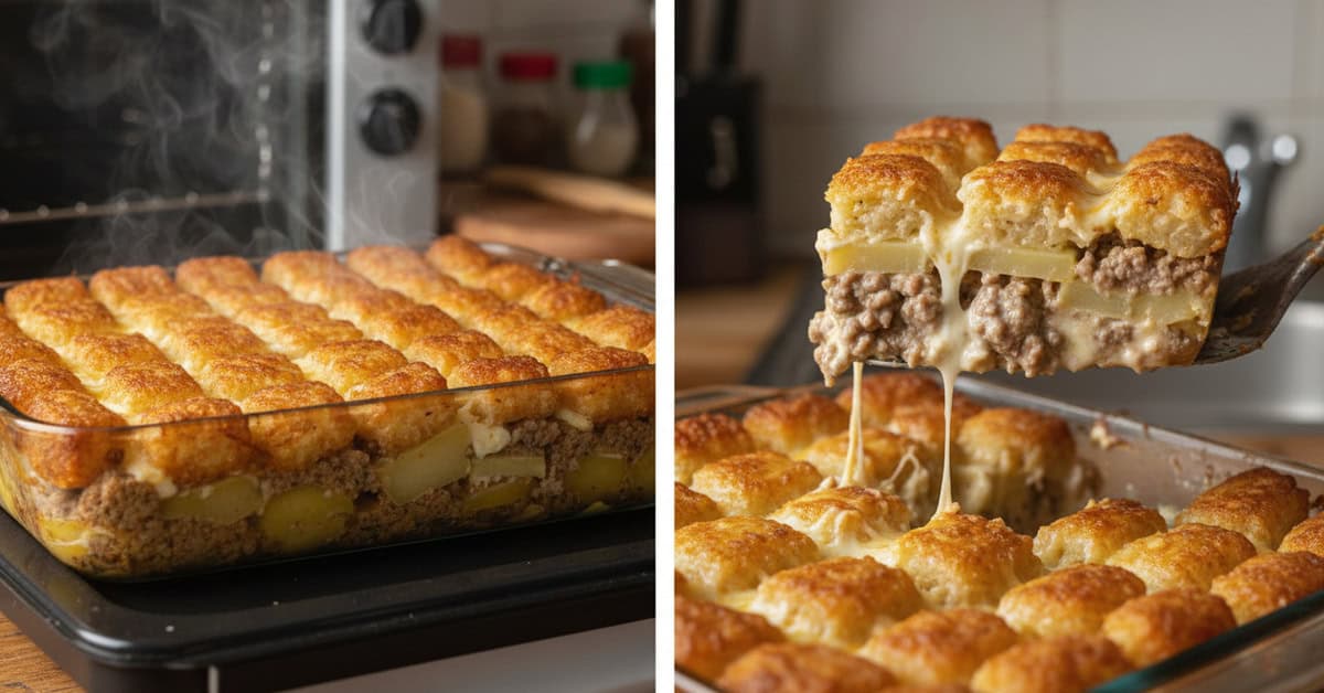 Leia mais sobre o artigo Gratinado de Batata com Carne Midwest tater tot hotdish