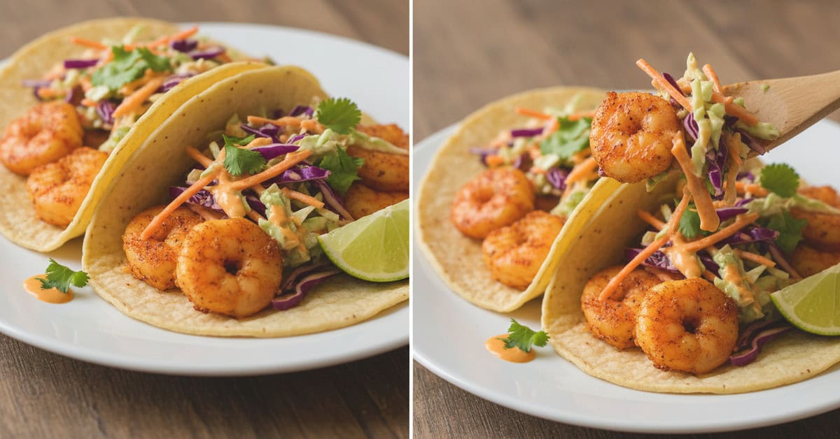 Tacos de Camarão Cajun Cajun & Creole shrimp tacos 1 tacos de camarao cajun cajun 038 creole shrimp tacos social 16x9 1 - Mestre das Receitas - Os Blogs mais Incríveis da Web