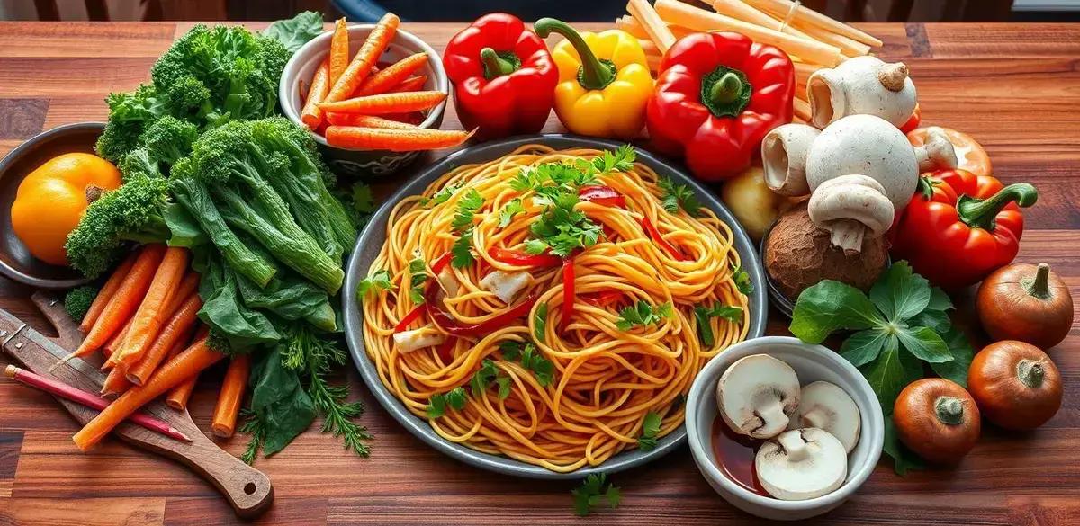 Ingredientes da receita de Japchae