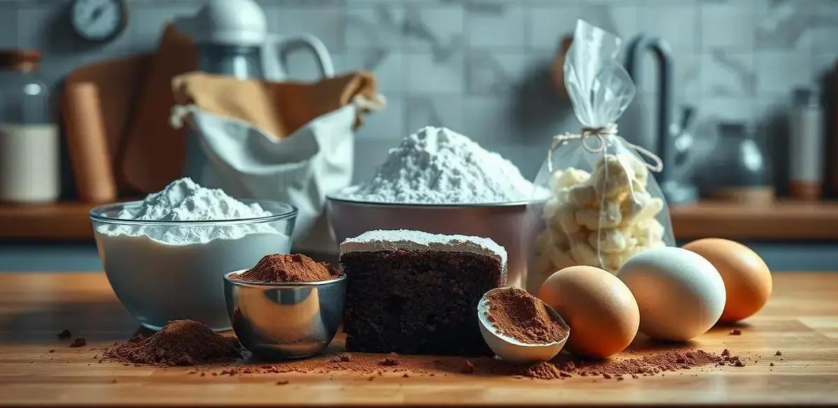 Ingredientes do Bolo Gelado de Chocolate Rápido