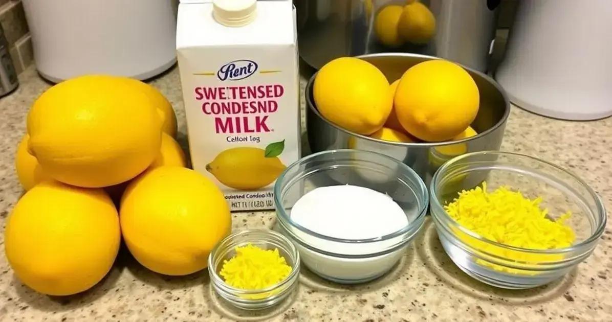 Ingredientes do Creme de Limão Fácil