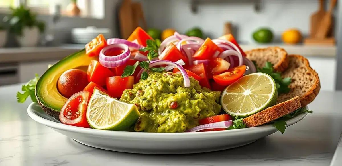 Ingredientes do Guacamole com Torradas Fit