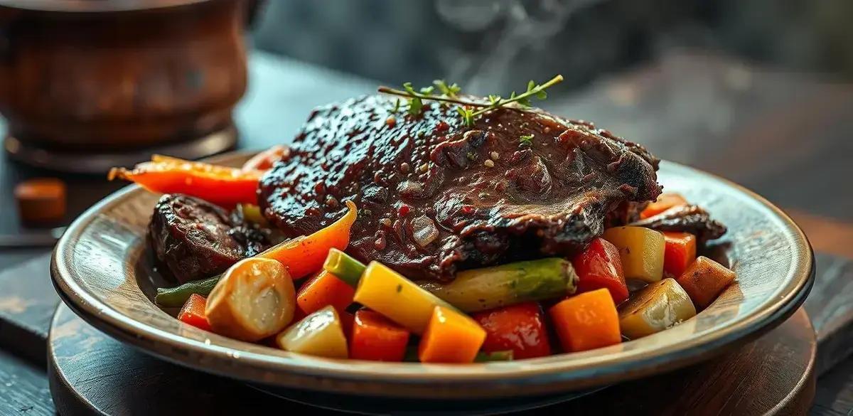 Carne de panela de pressão que ficou com um sabor maravilhoso