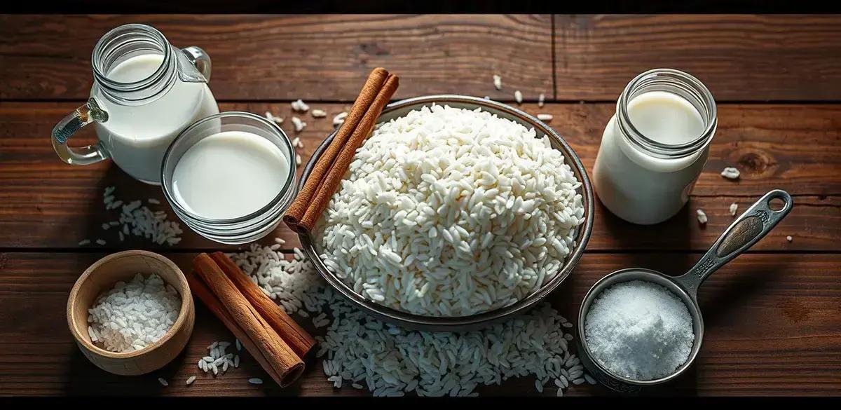 Ingredientes do Arroz Doce Cremoso