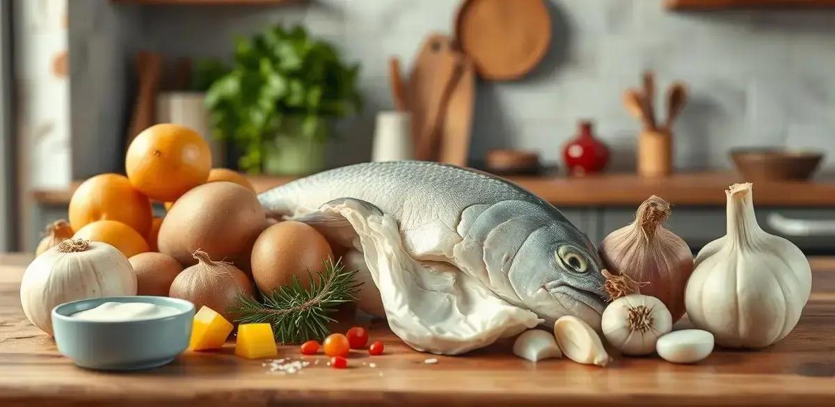 Ingredientes do Bacalhau com Nata