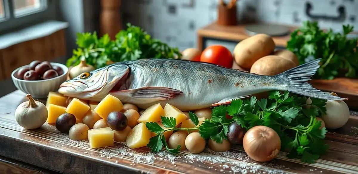 Ingredientes para o Bacalhau ao Forno