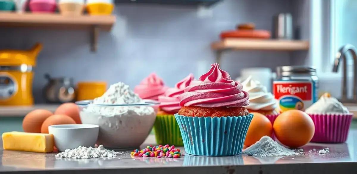 Ingredientes para o Cupcake de Aniversário