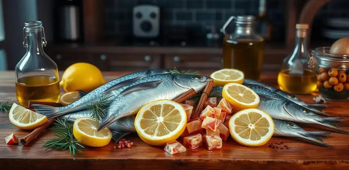 Ingredientes para o Peixe Frito