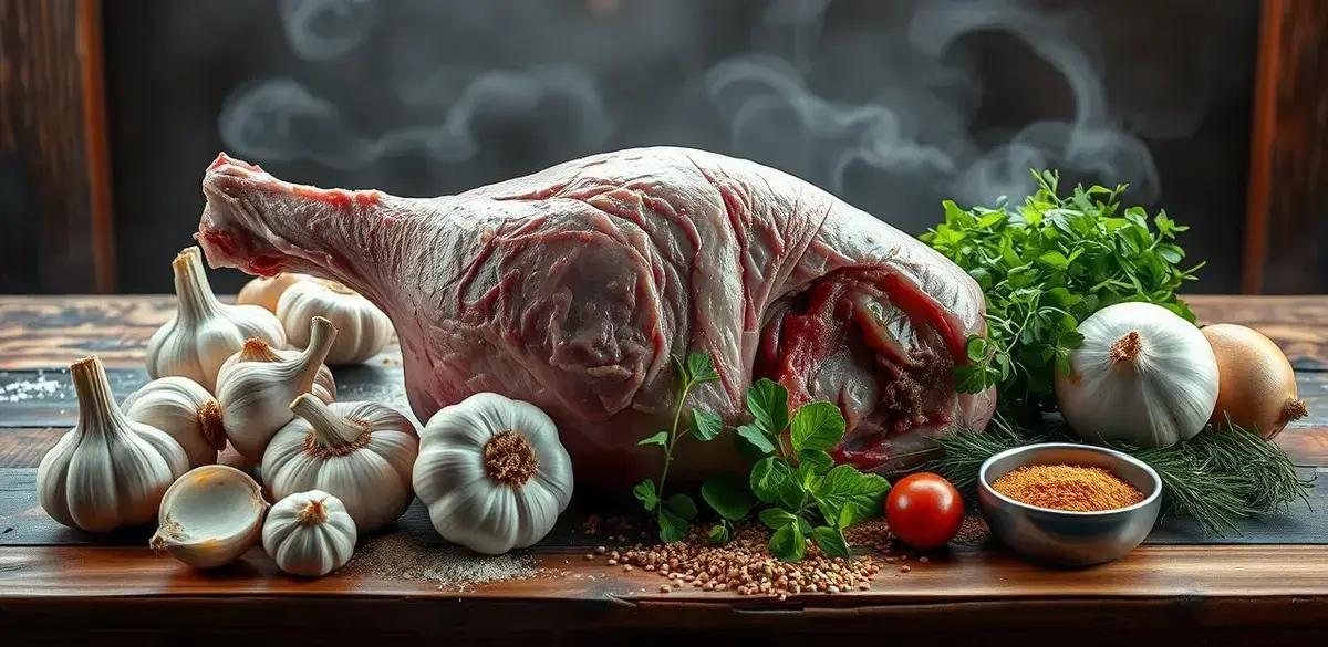 Ingredientes para o Pernil de Cordeiro Assado