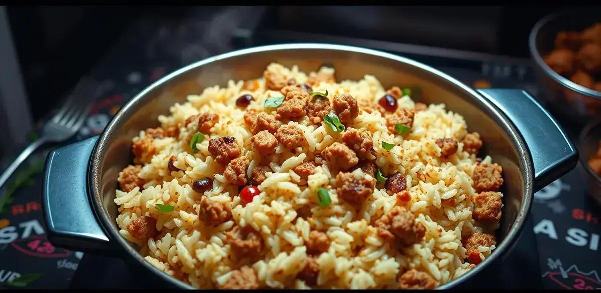 Passo a Passo da Preparação do Arroz de Forno com Carne Moída