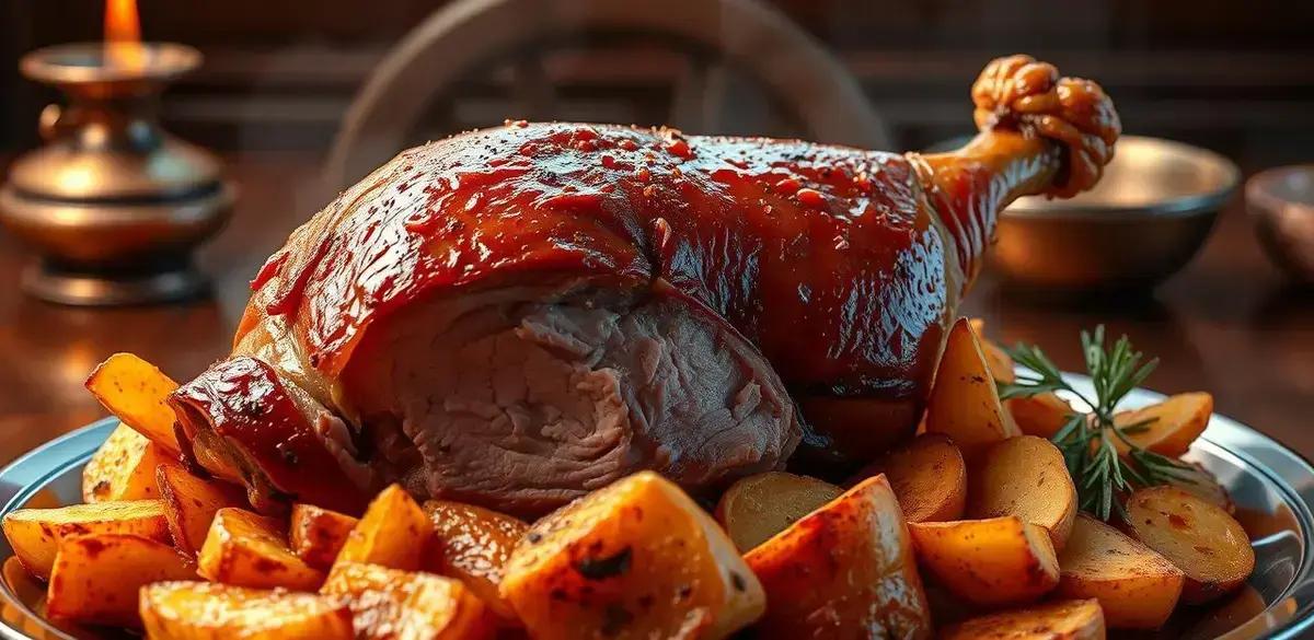 Pernil assado com batata muito saboroso para qualquer dia