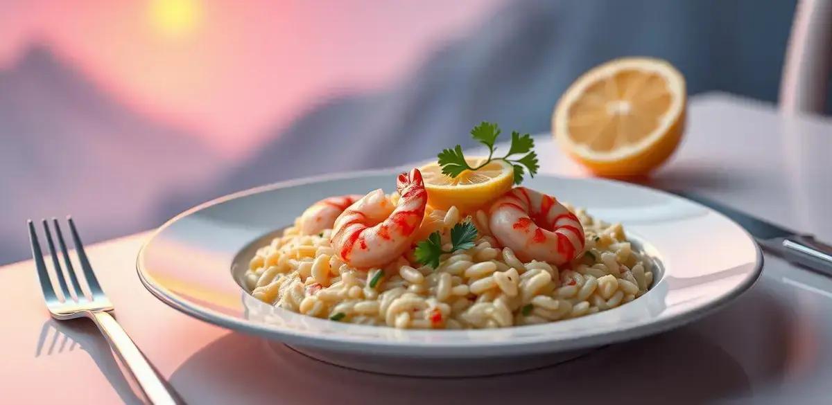 Risoto de camarão cremoso receita com um sabor incrível