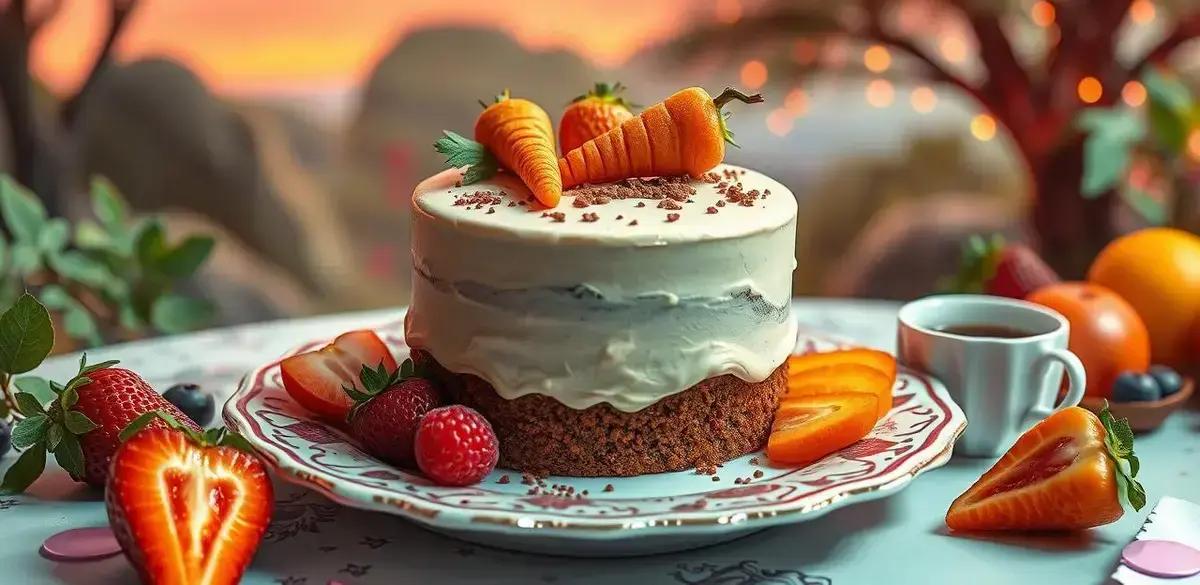 Servindo o Bolo de Cenoura Trufado