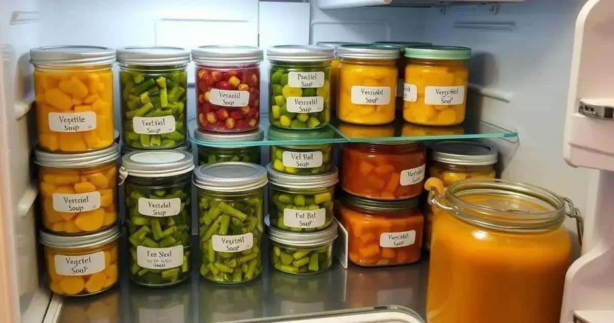 Armazenamento da Sopa de legumes express