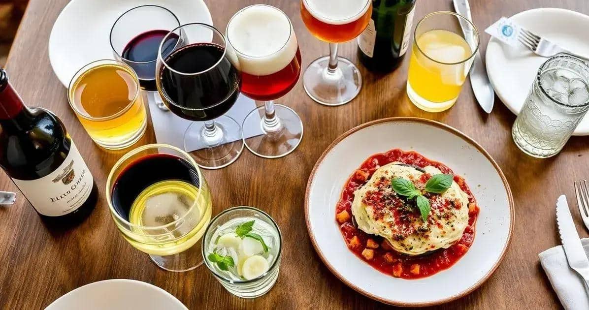 Harmonização de bebidas com Parmigiana de Berinjela