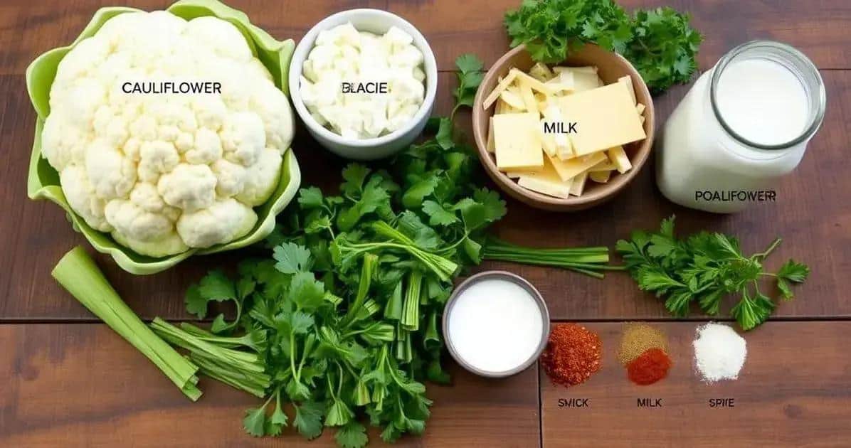 Ingredientes da Couve-flor Gratinada Prática