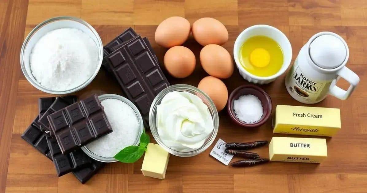 Ingredientes da Mousse de Chocolate Fácil