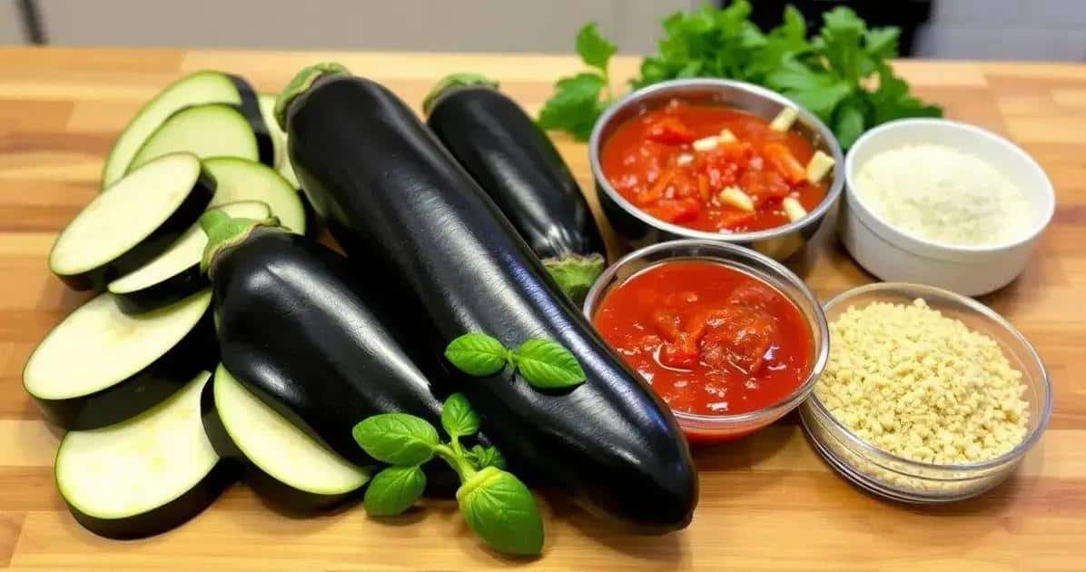 Ingredientes da Parmigiana de Berinjela