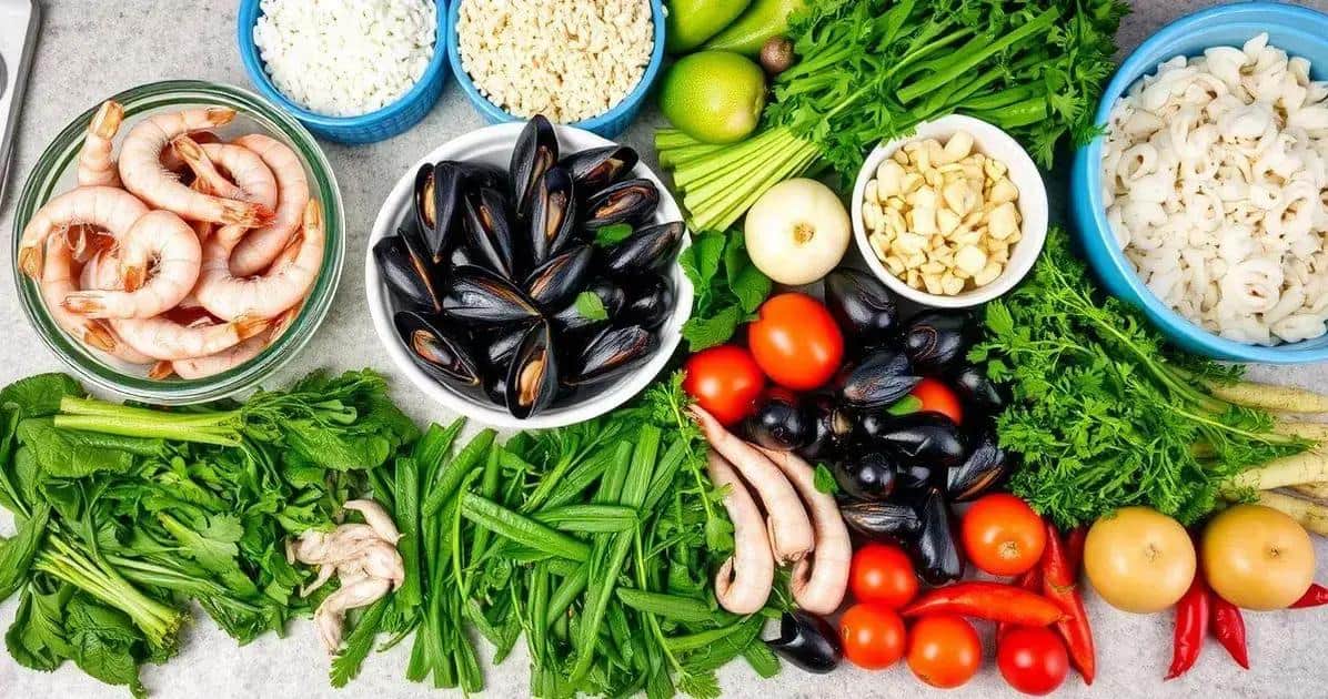 Ingredientes do Arroz com Mariscos