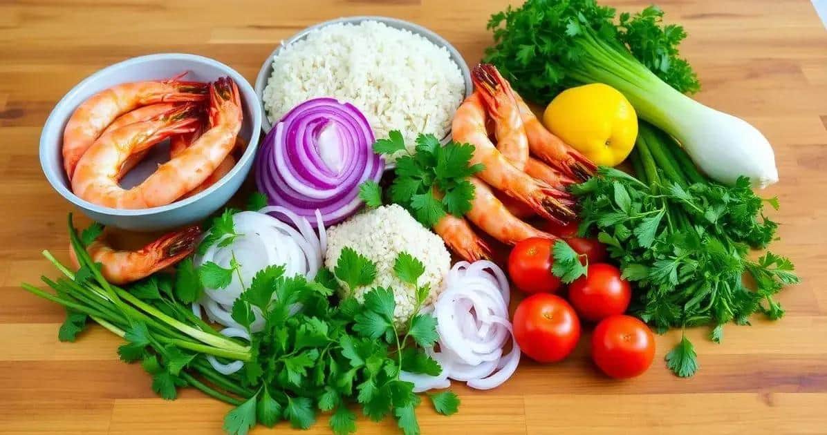 Ingredientes do Bolinho de Arroz com Camarão