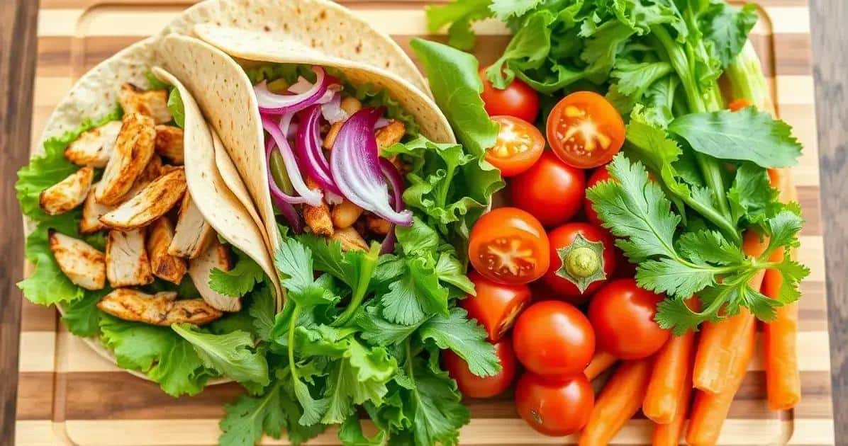 Ingredientes do Wrap de Frango Saudável