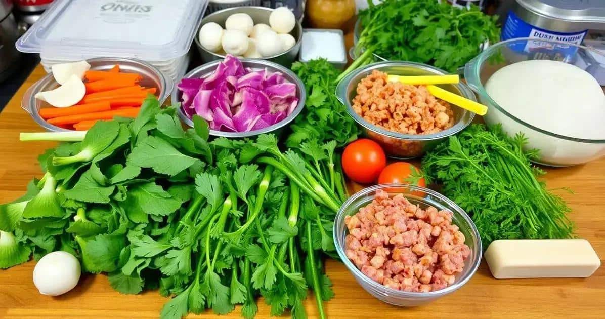 Ingredientes para fazer Dumplings