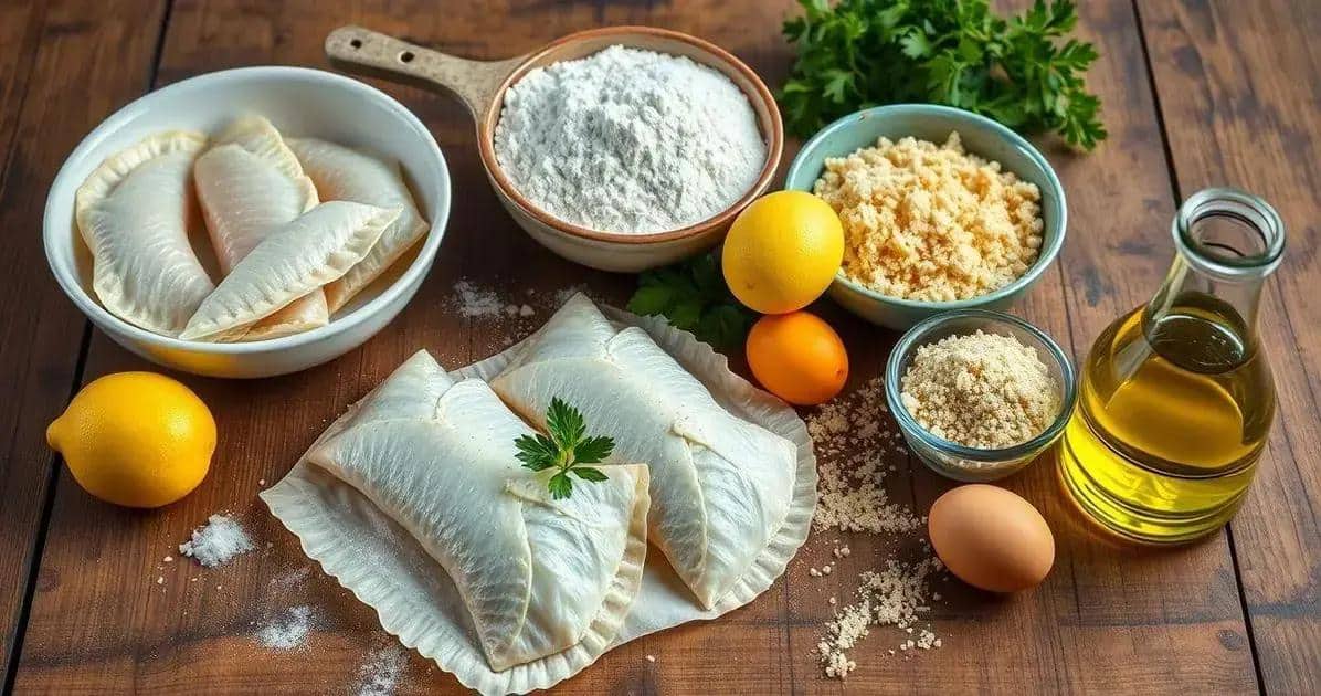 Ingredientes para o Filé de Peixe Empanado