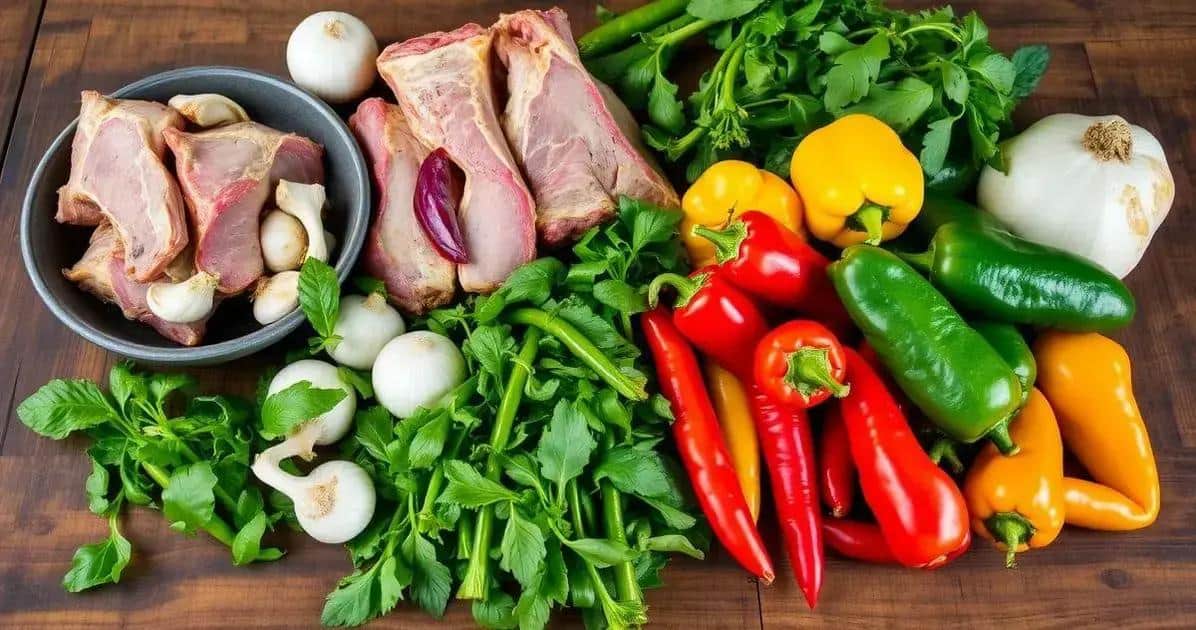 Ingredientes para o Porco no Tacho