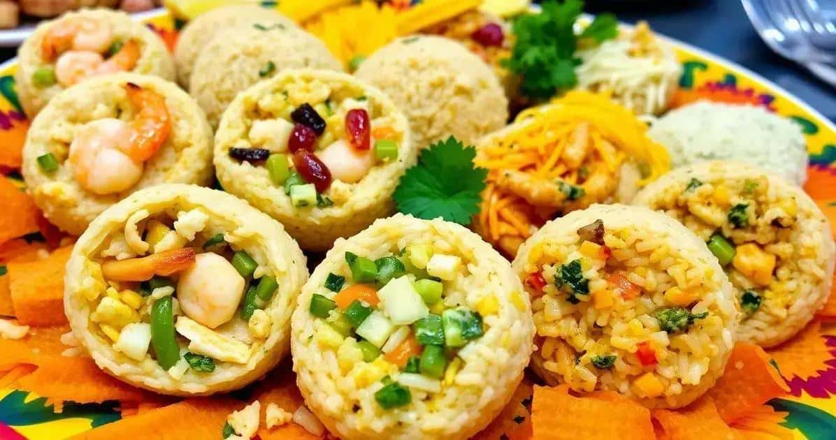 Variações do Bolinho de Arroz com Camarão