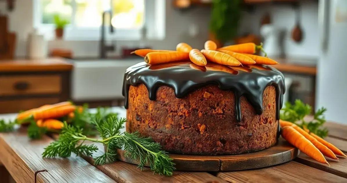 Bolo de Cenoura com Cobertura - Bolo “Encanto da Tarde”