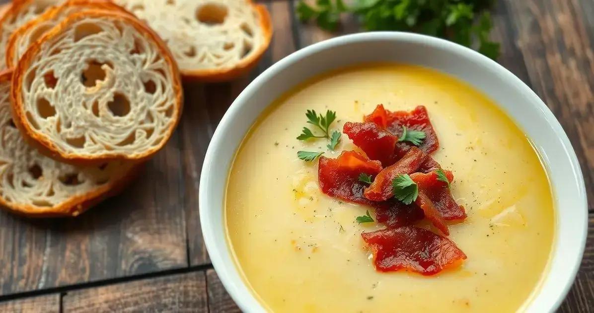 Como servir o Creme de Batata com Bacon