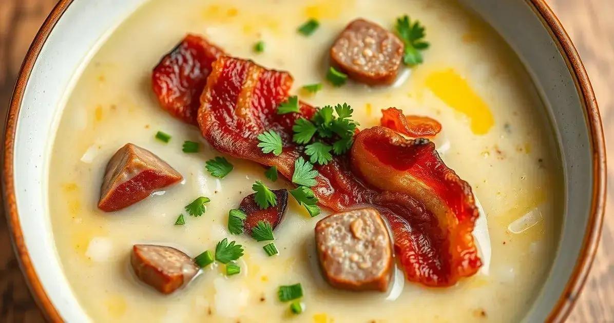 Creme de Alho Poro com Bacon e Linguiça: Uma Delícia Irresistível