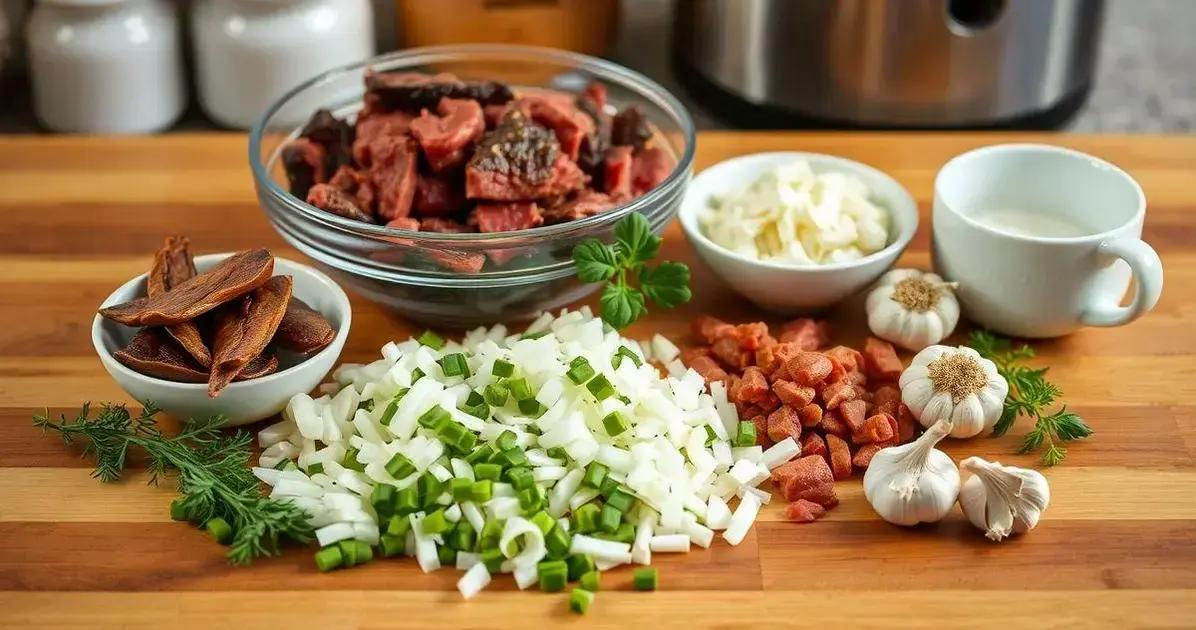 Ingredientes da Carne de Sol com Nata