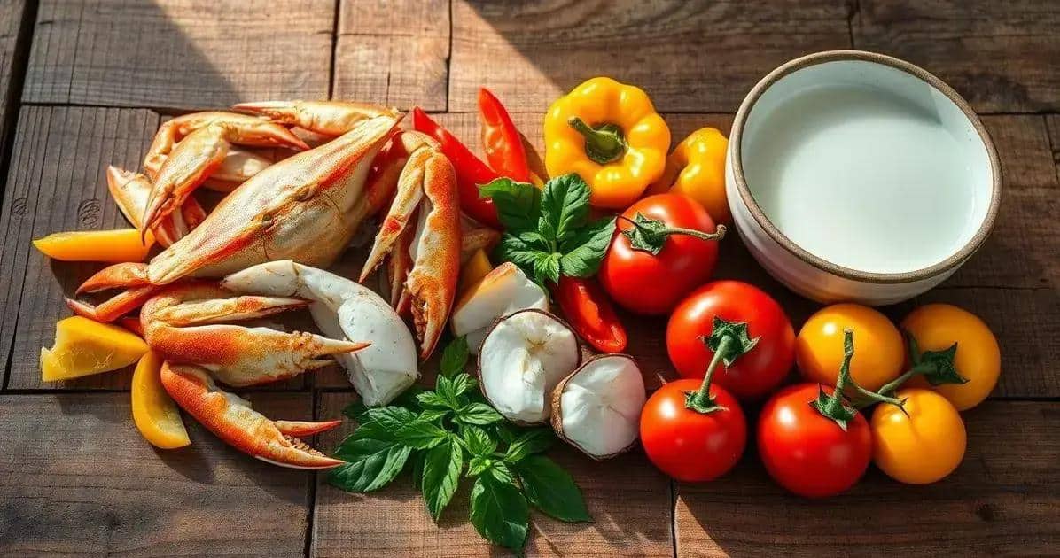 Ingredientes da Moqueca de Siri-Mole